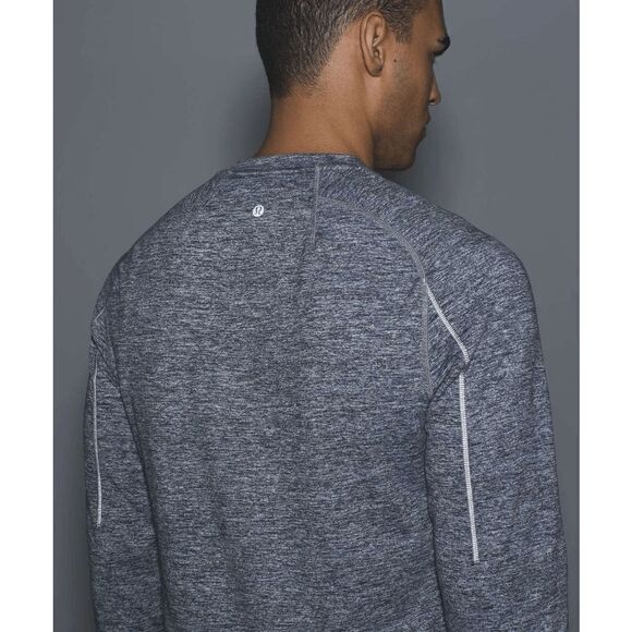 Lululemon Surge Long Sleeve Henley in Space Dye Camo Black Dark Slate​​​​ - Picture 3 of 8